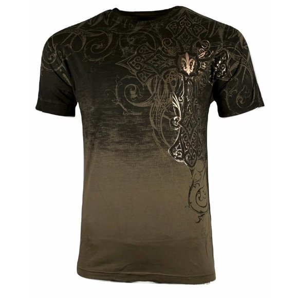 Xtreme Couture By Affliction Men's T-Shirt Dectrum Brown - Picture 2 of 9